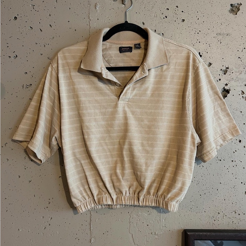 Reworked Vintage Arrow Tan Polo Shirt